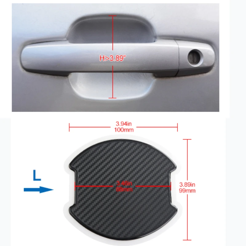 

Защита от царапин на дверной ручке, без следов, из ТПУ, углеродного волокна, текстурированная дверная чаша, 3D наклейка, универсальная краска на дверную ручку
