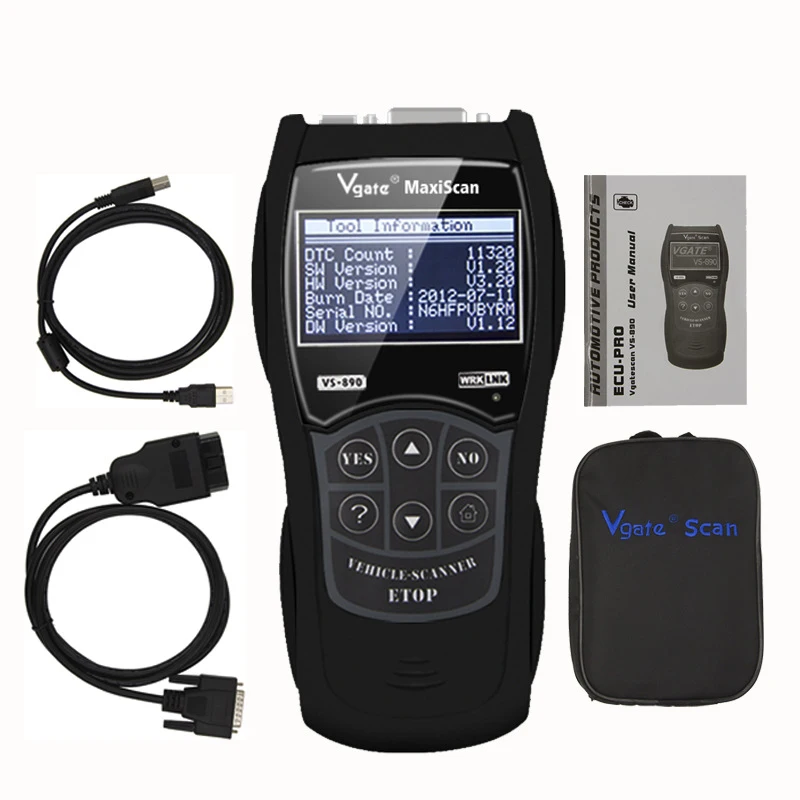 Vgate VS890 OBD2 Diagnostic Tool Auto Scannner Code Reader Engine Analyzer Multi-language Universal Better than ELM32  Scantool