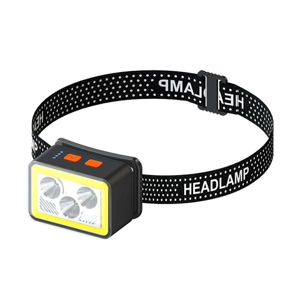 

3 X XPG+COB Mini LED Headlight ABS USB Fishing Head Light with Built-in Battery 800 Lumens Super Bright Headlamp