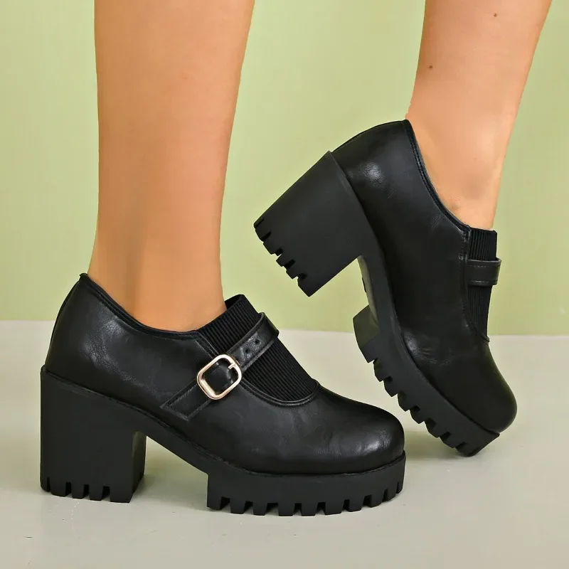 Брендовая женская обувь 2024 на высоком каблуке с пряжкой и ремешком модная для