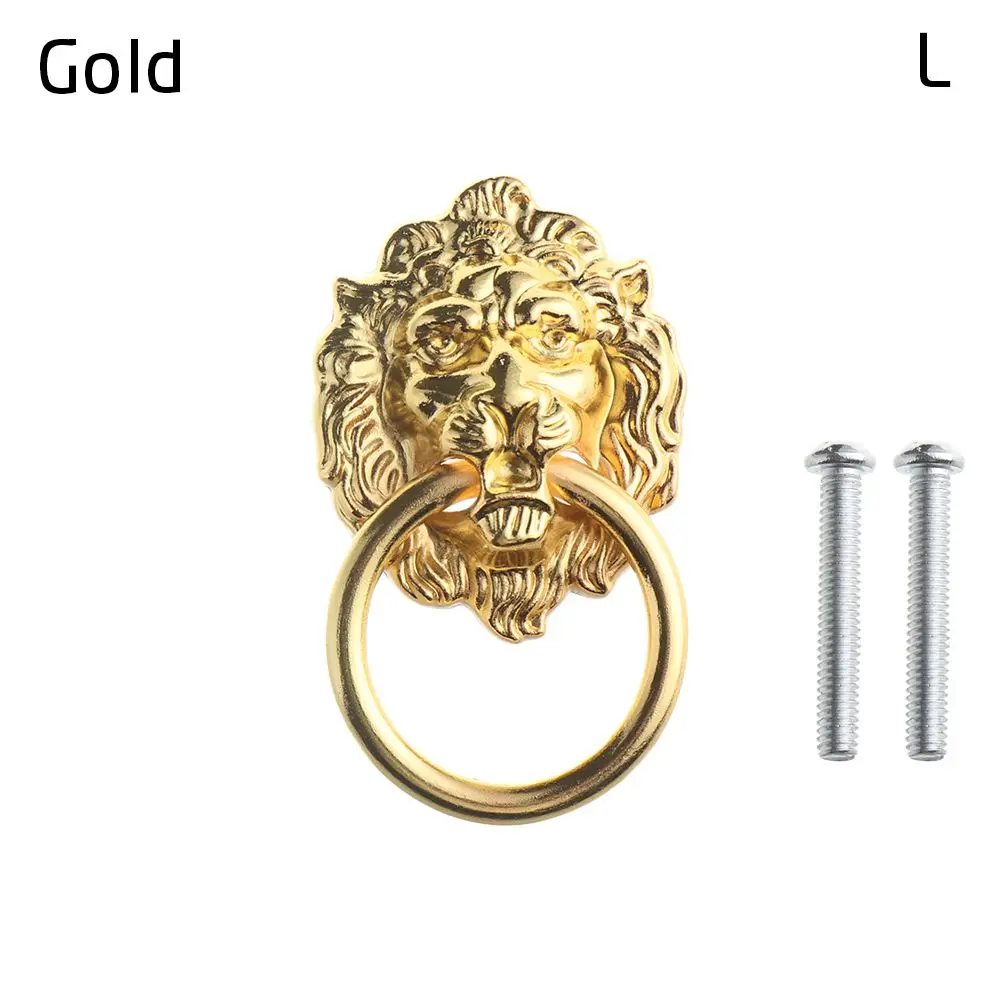 

Мебельные ручки с кабошоном, ручка из сплава с головкой льва, ручка бронзового цвета для двери, ящик для шкафа в стиле ретро с плоской задней стороной с винтом