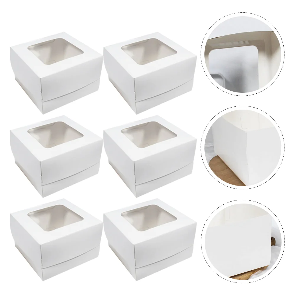 

10Pcs Small Convenient Cake Boxes Household Bakery Boxes Chocolate Cookie Case for Daily Wrapping Package Cake