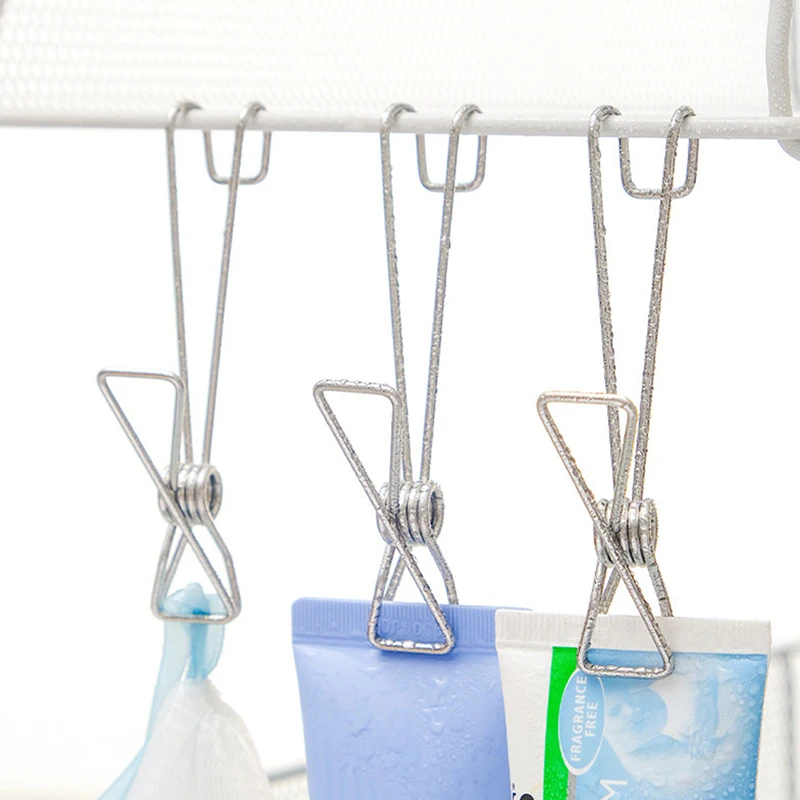 

5pcs Long Tail Clip Hanger With Hook to Dry Clothes Drying Clothes Multi-Function Long Hook Clip Data File Storage Clothes Pegs