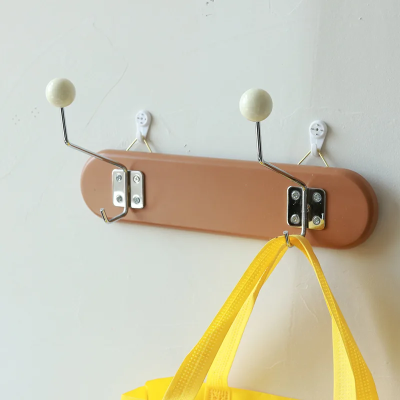 

Vintage Korean Style Coat Hat Hook Home Decoration Wooden Iron Art Key Holder Wall Hooks Door Back Storage Rack Holder ZH409