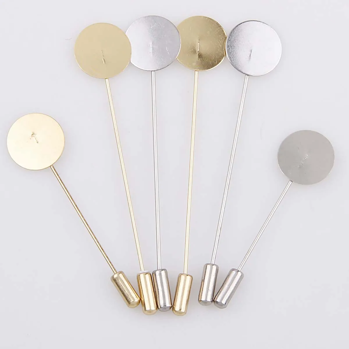 

10Pcs Golden Silver Color Plated Alloy Copper Long/Short Style Brooch Pin for DIY Brooches Lapel Dress Jewelry Parts Accessories