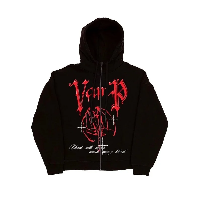

Women Zip Hoodie Rhinestone Goth Sweatshirt Sport Coat Pullover Gothic Long Sleeve Oversized Hoodie Y2k Jacket Mens Hoodies Coat