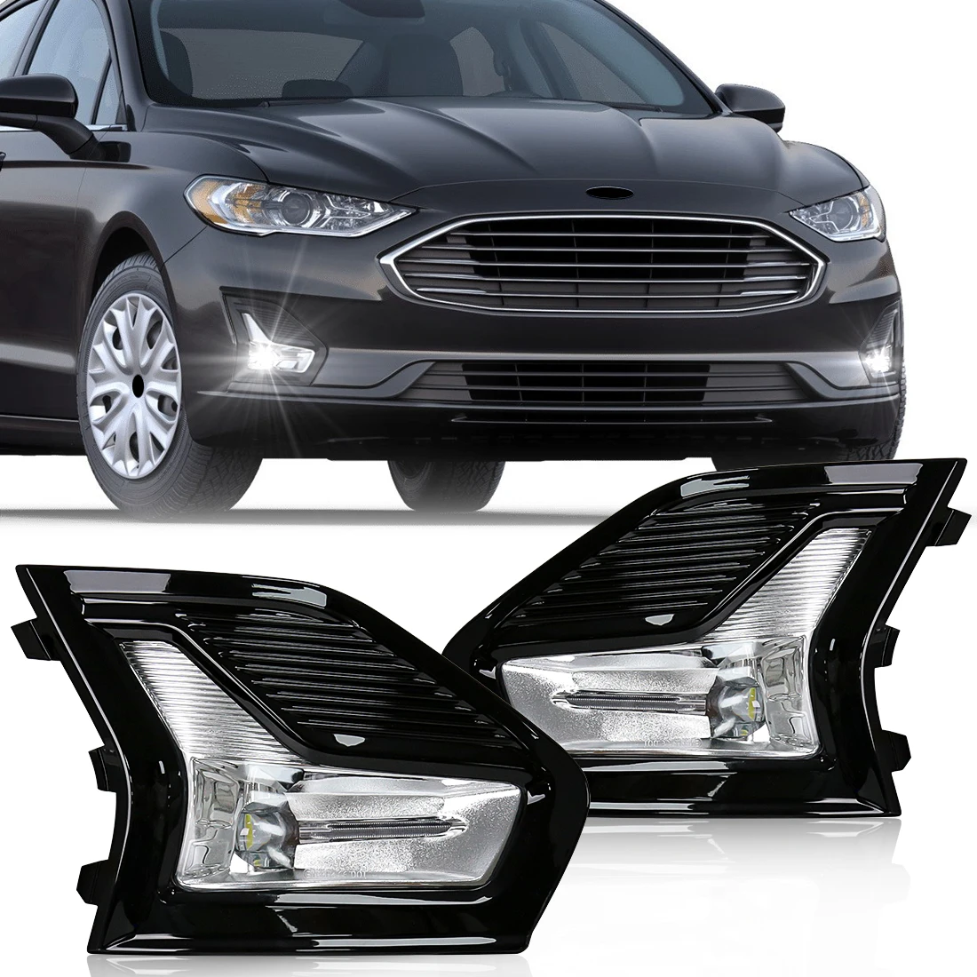 Для Ford Mondeo Fusion 2019 2020 автомобильный передний бампер в сборе DRL дневные ходовые