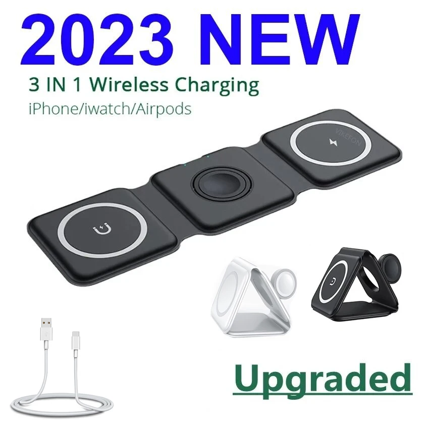 

30W 3 In 1 Magnetic Wireless Charger Pad Stand Foldable for iPhone 14 13 12 11 X Apple Watch AirPods Fast Charging Dock Station