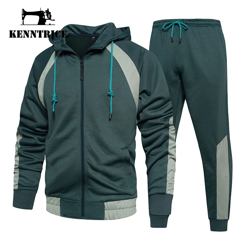 Kenntrice Men Spring Tracksuits Set Male Jogging Sportswear Sweatsuit Suits Men's Sport Tracksuit Hooded Sets Jogger Tracksuits