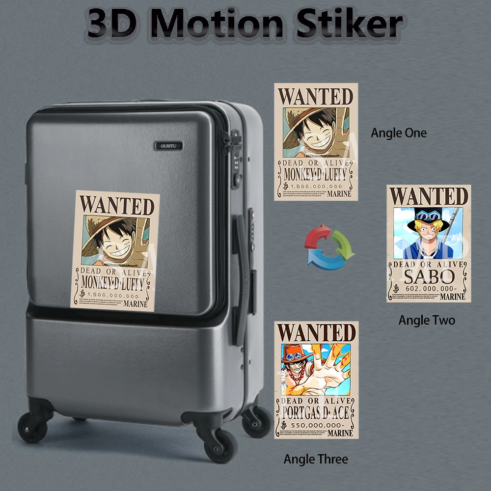 Цельные аниме наклейки Luffy Ace Sabo Самоклеящиеся 3D для движения автомобилей