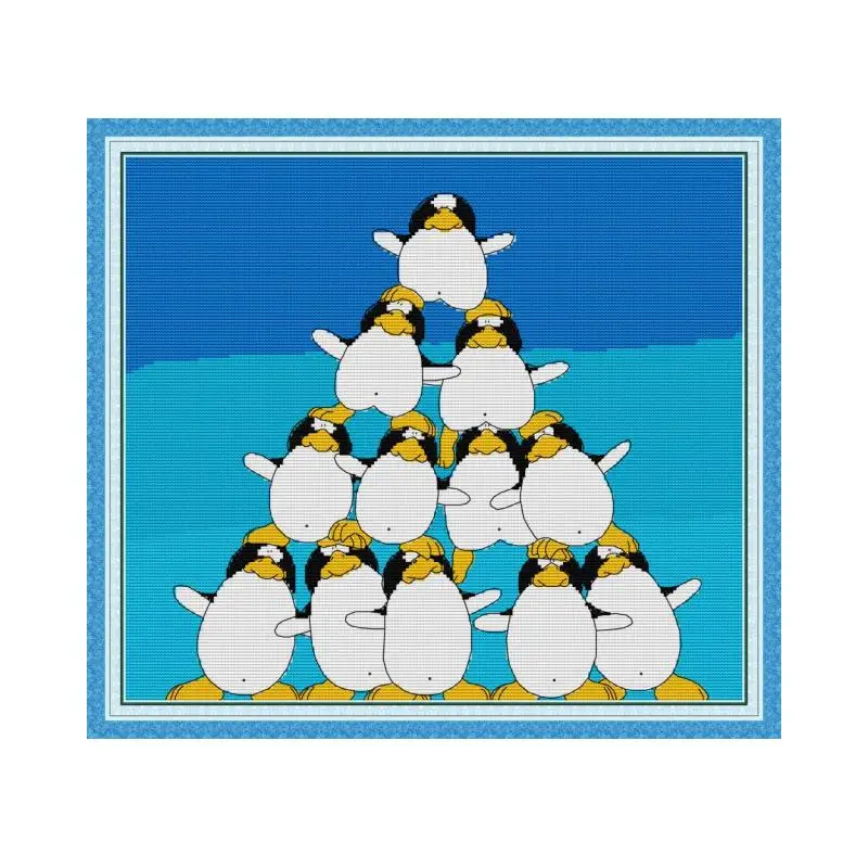 

Вышивка крестиком Joy Sunday, Набор для вышивки «Пингвин ворс», хлопковая нить DMC, набор для рукоделия, холст для рисования 14CT 11CT, домашний декор