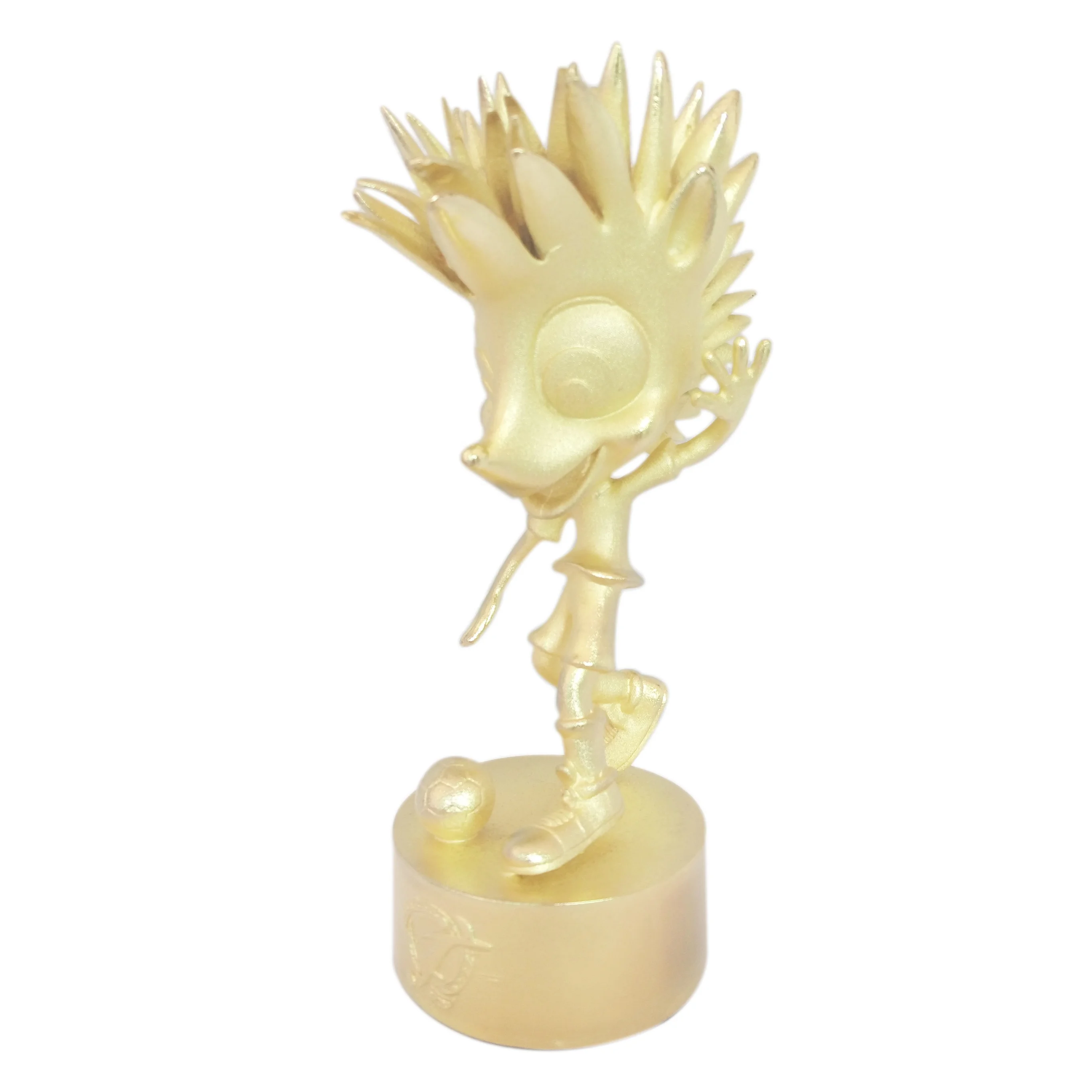 Заводские металлические золотые статуи ежа футбола талисмана скульптура трофей