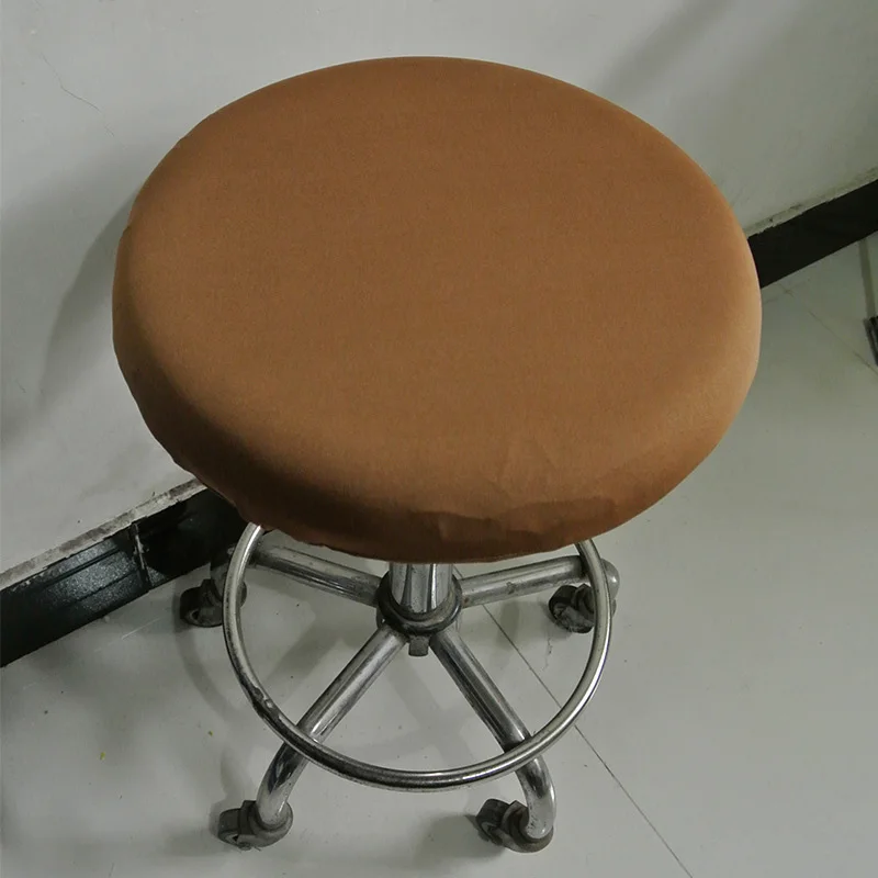 

Solid Color Round Chair Cover Dining Stool Cover Elastic Chair Cushion Cover Washable Bar Seat Cover Seat Slipcover Thickened