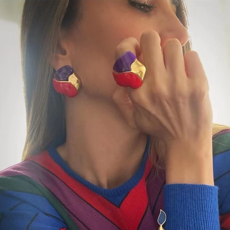 Женские серьги-гвоздики из латуни и латуни