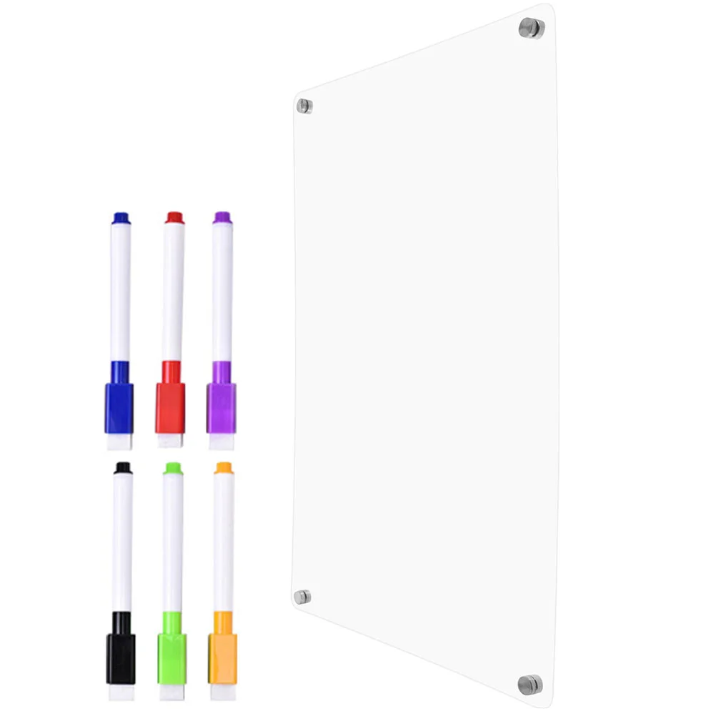 

Clear Dry Erase Board Fridge Calendar Magnetic Whiteboard Grocery List Pad Magnets Acrylic Wall Weekly planner