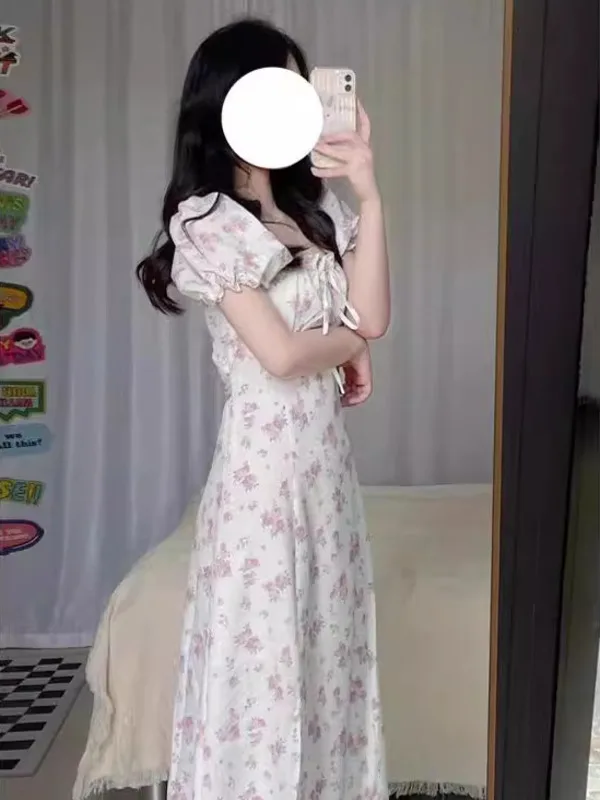 Новинка лета 2024 милое французское винтажное модное женское платье с