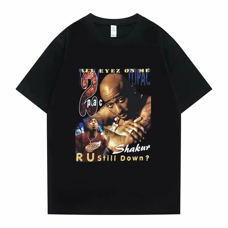 

Awesome Rap Tupac 2pac Oversized Print T-shirt Shakur Hip Hop Tshirt Men Women Fashion Hiphop Short Sleeve Tees Man Streetwear