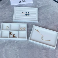 22 514 52 8cm whiteblack pu jewelry necklace ring flat tray storage box jewelry case display convenient charming women makeup