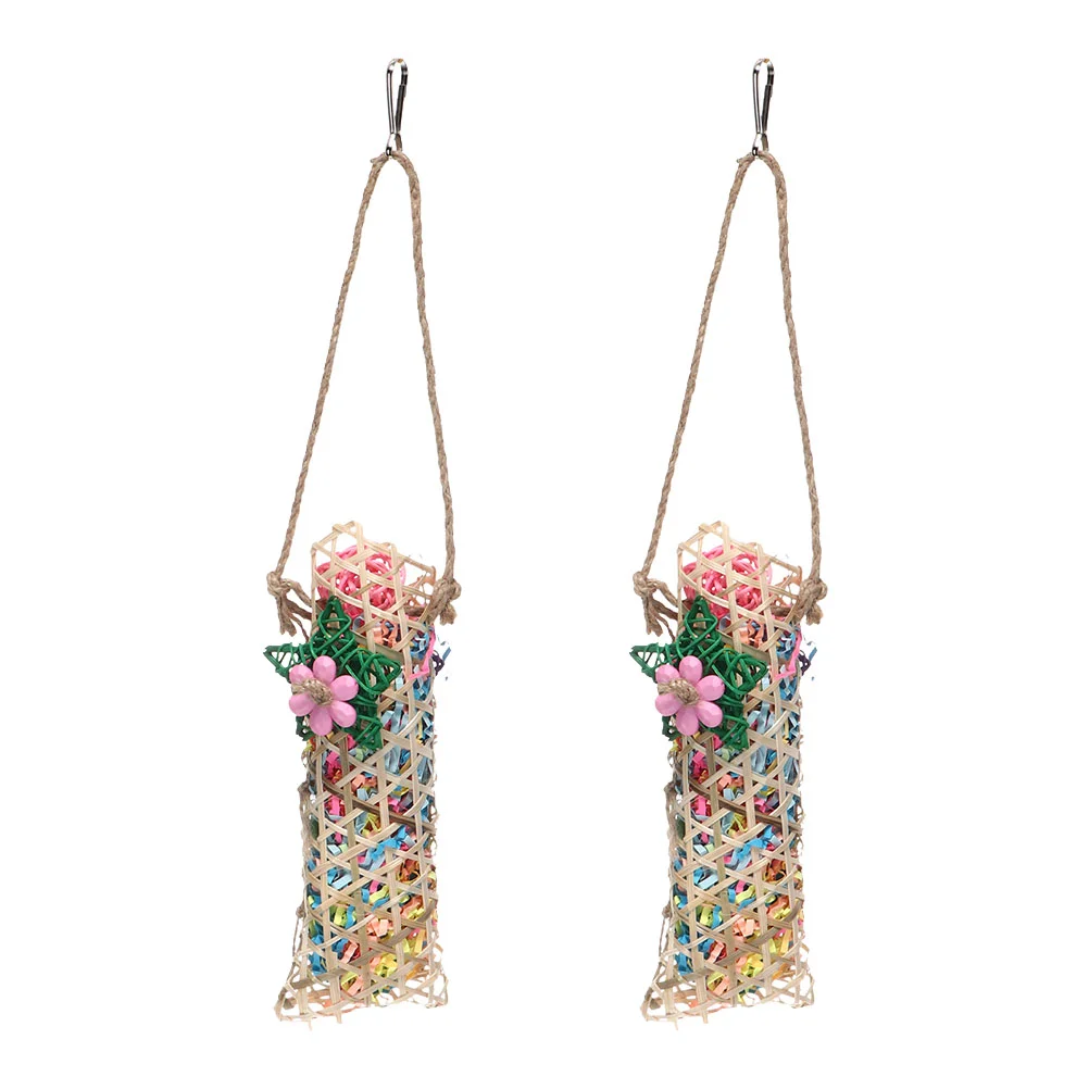 

2 Pcs Bird Foraging Shredder Bird Cage Toys Birds Cage Accessories Large Parrot Toys Chew Toys Indoor Parrot Cage Shredder Toy
