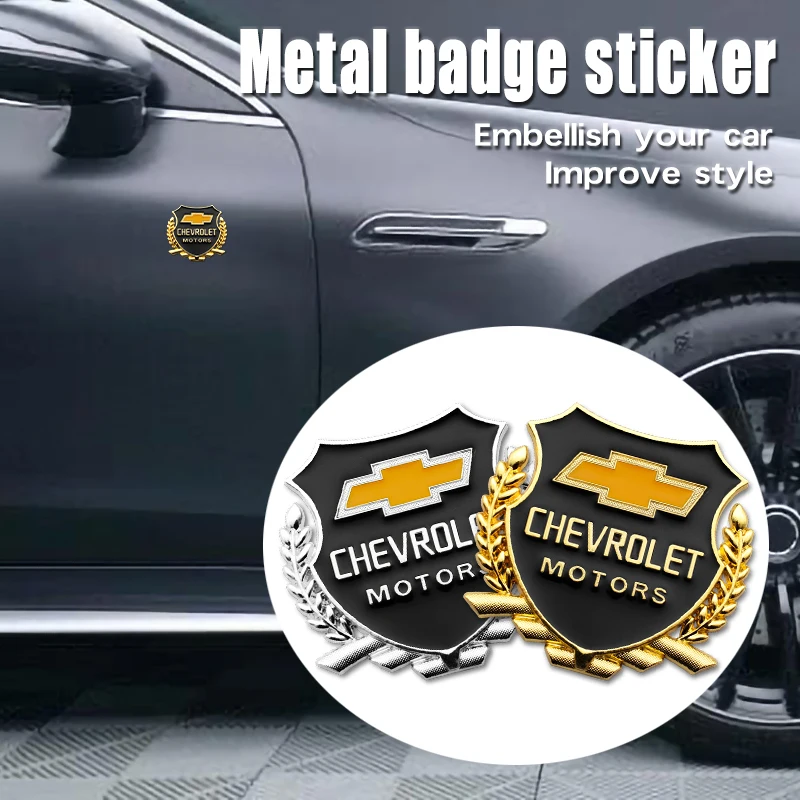 

2Pcs 3D Metal Car Emblems Badge Stickers Decoration Decal For Chevrolet Cruze Malibu Tahoe Equinox Impala Sonic Car Accessories