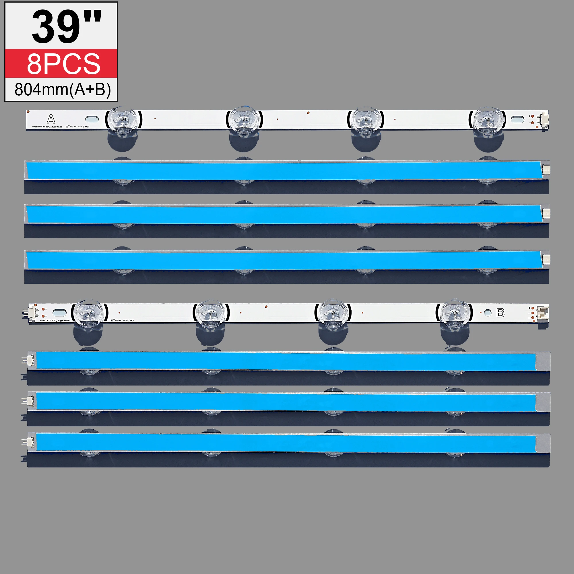 

8pcs x LED Backlight Strip for LIG TV 390HVJ01 lnnotek drt 3.0 39" 39LB5610 39LB561V 39LB5800 39LB561F DRT3.0 39LB5700 39LB650V