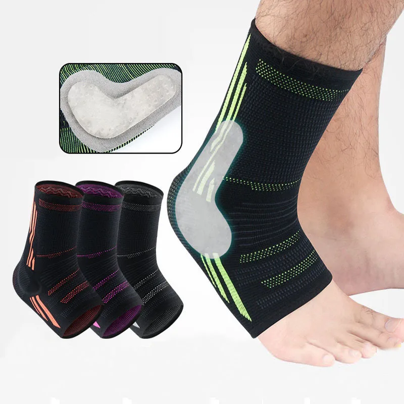 

Pain Anti Sports Ankle Foot Silicone Elastic Support Protector Sprain Running Guards Calf Joint Sock Sleeve Brace New Shin