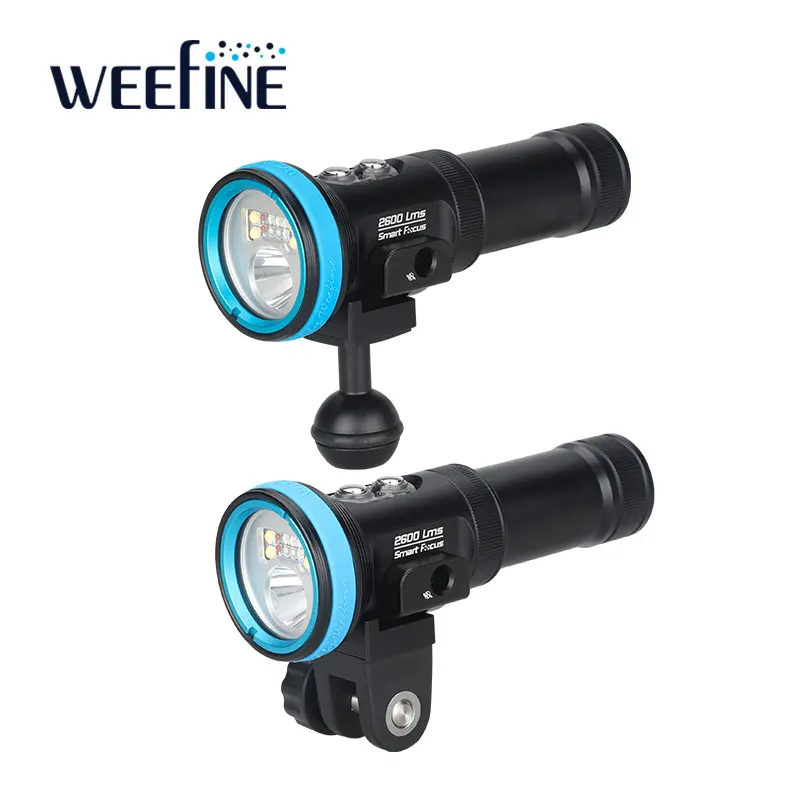 Фото WEEFINE WF103 Smart Focus 2600 люмен подводный видеосвет фонарик для подводного плавания фонарик подводная видеолампа для фотосъемки №5
