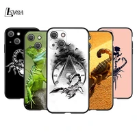 scorpion lizard animal silicone cover for apple iphone 13 12 mini 11 pro xs max xr x 8 7 6s 6 plus 5s se black phone case