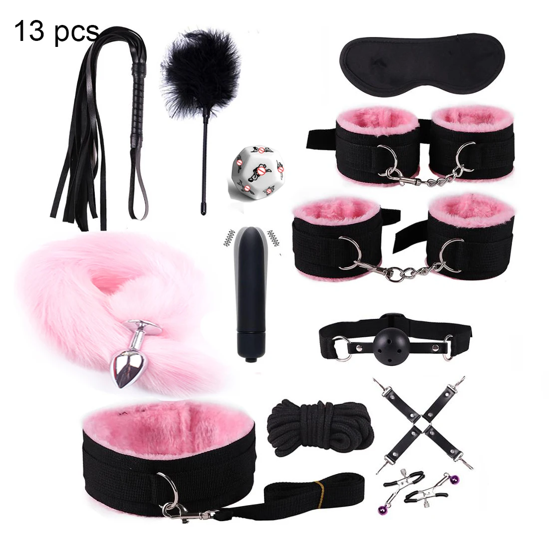 Sexy Leather BDSM Kits Plush Sex Bondage Set Handcuffs Games Whip Gag Nipple Clamps Toys For Couples Exotic Accessories |