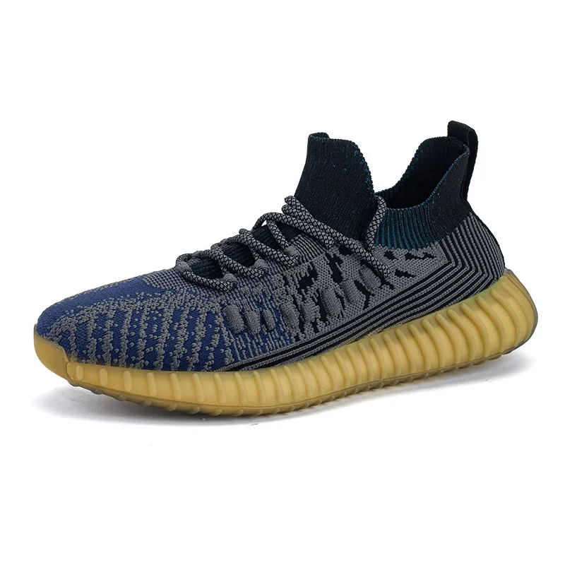 2022 Men sport Running Shoes soft sole Breathable air mesh socks Shoes Outdoor comfortable Sneakers slip on Casual Tennies shoes