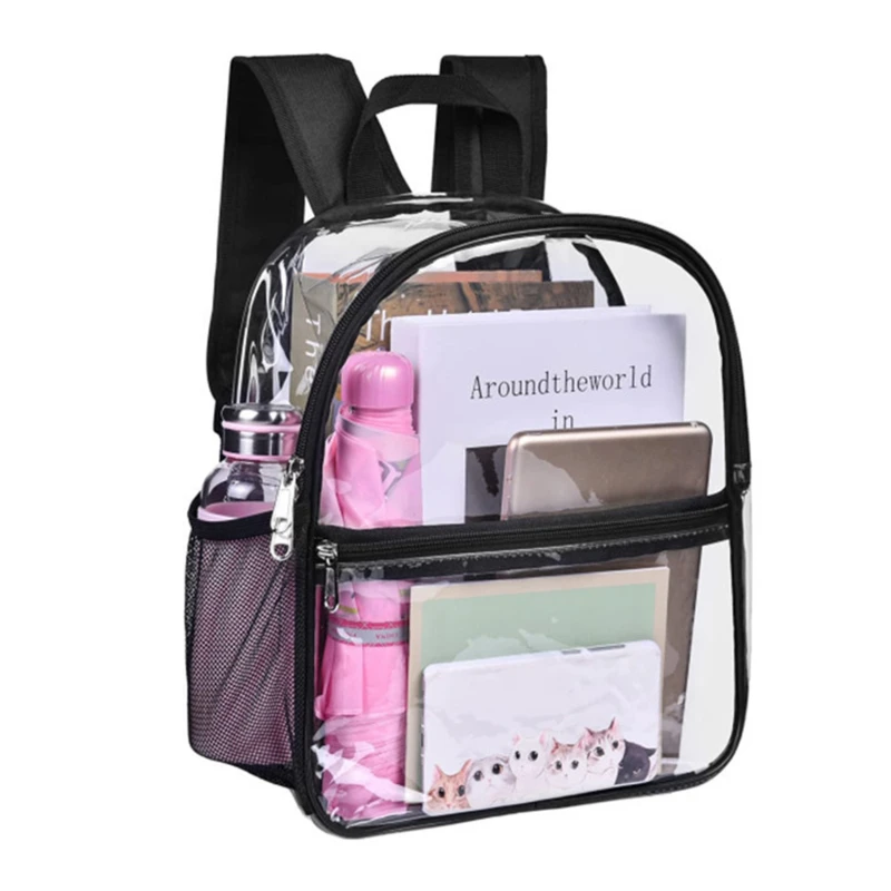 

Transparent Backpacks Women Girls Jelly Bag Waterproof PVC Backpack Beach Travel Girls Schoolbag Kawaii Black Backpack Outdoor