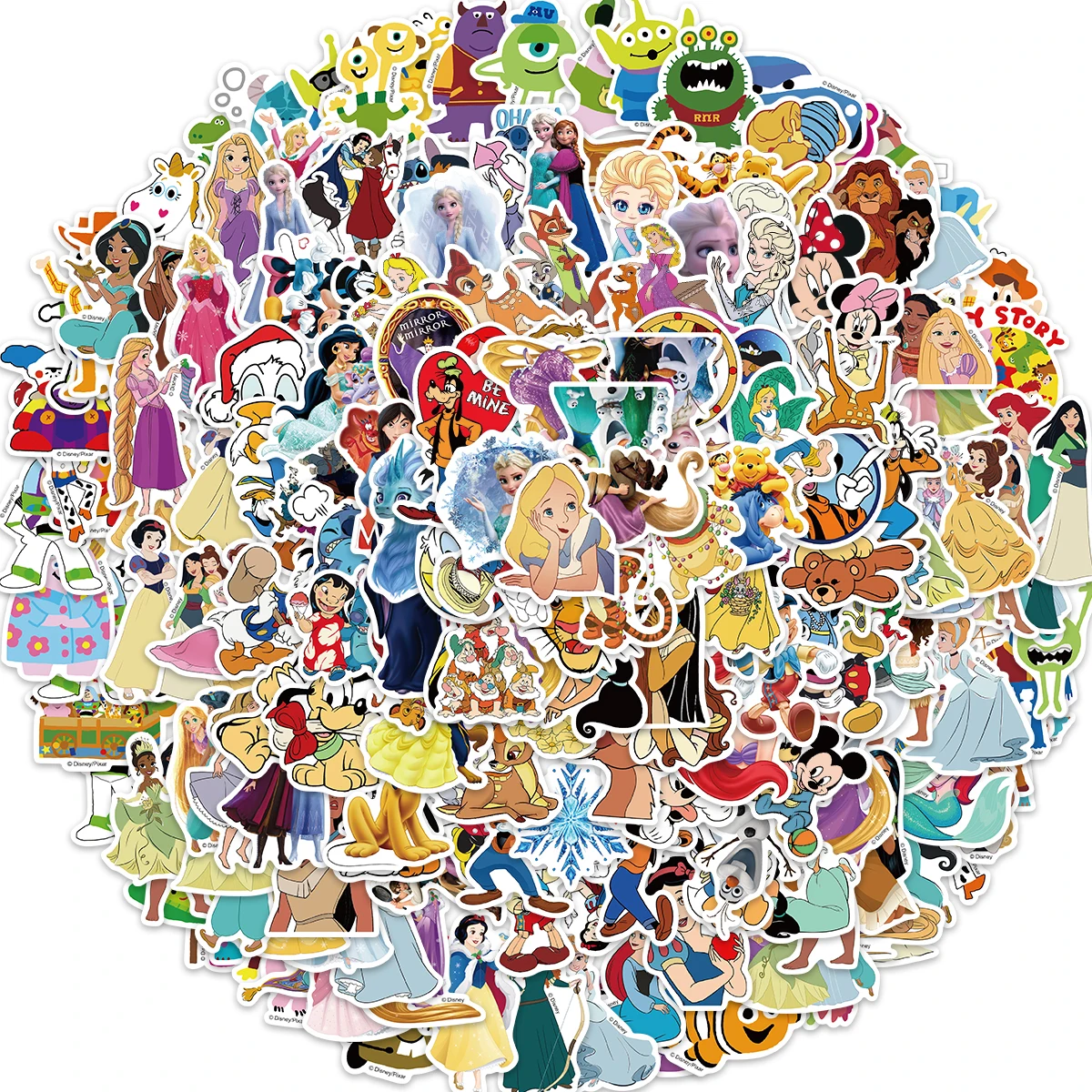 

10/50/100/200pcs Disney Collection Mix Cartoon Micky Princess Stickers Graffiti Decals Laptop Luggage Waterproof Sticker Kid Toy