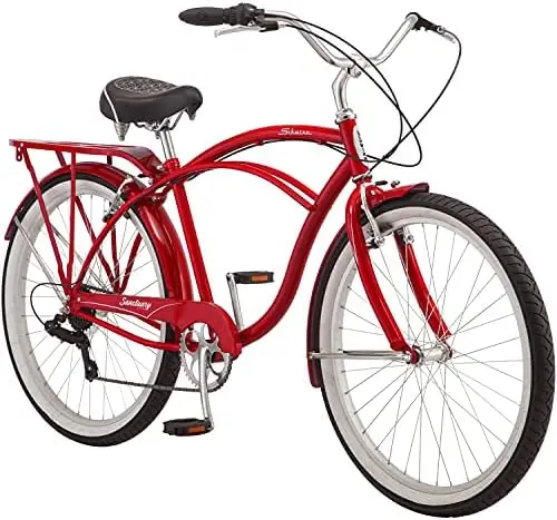 

7 Men and Women Comfort Beach Cruiser Bike, 26-Inch Wheels, 7-Speed Drivetrain, Retro-Styled Steel Step-Through or Step-Over Fra