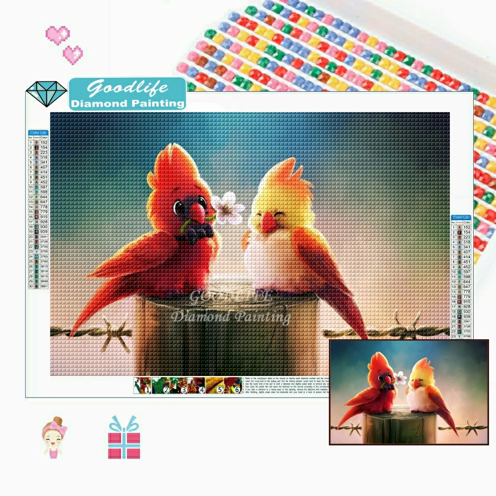 

5D DIY Diamond Painting Birds Parrot Diamond Mosaic Rhinestone Embroidery Animal Cross Stitch Art Sticking Picture Home Decor