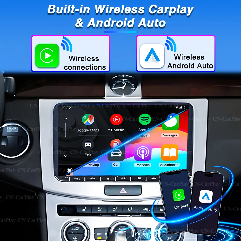 Фото 9-дюймовый Android 16 мультимедийный видеоплеер с GPS, CarPlay, DSP, AHD, DVR для Volkswagen VW CC, Passat B7, Polo, Golf 5, 6, Jetta mk5, mk6, 2din №3