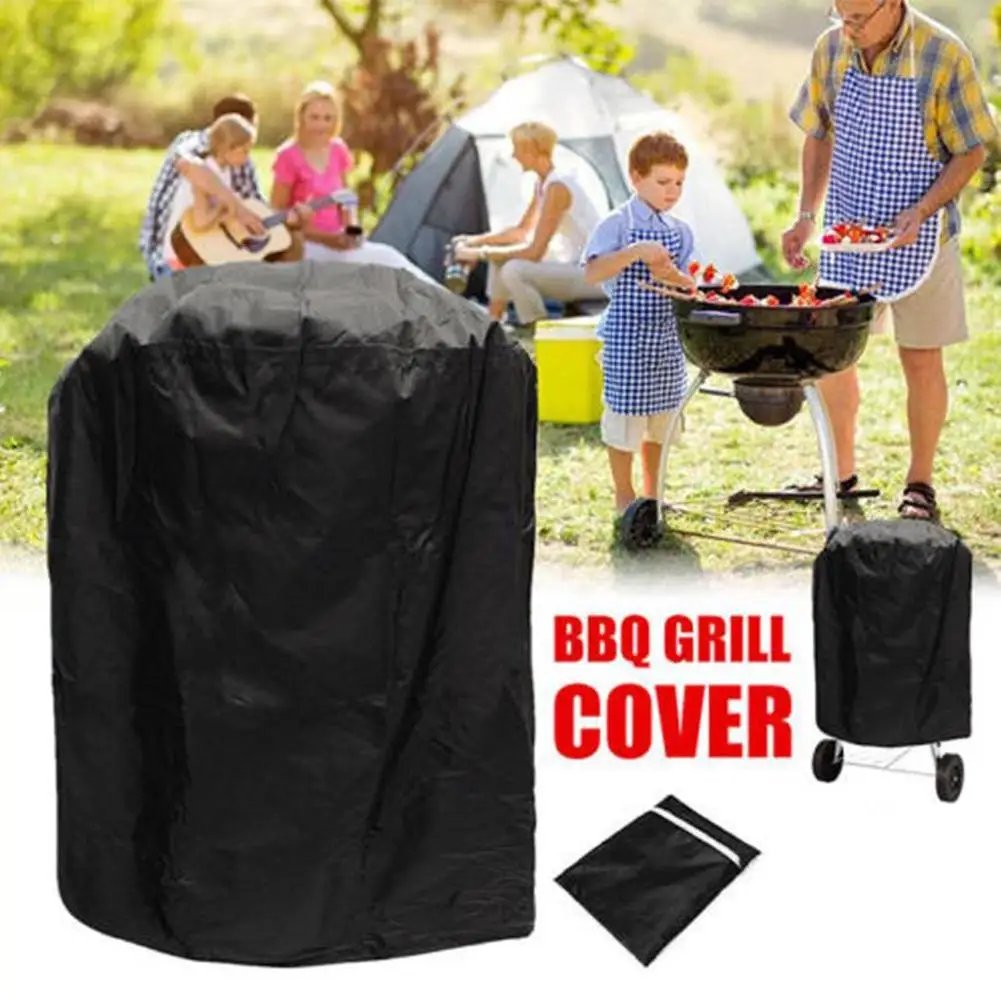 

62x105cm Round BBQ Grill Cover 210D Oxford Cloth Waterproof Barbecue BBQ Cover Outdoor Rain Protective Grill Cover Dustproof