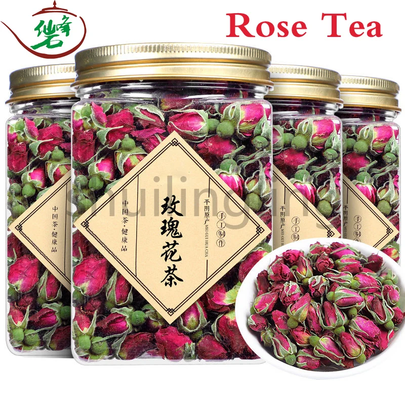 

Rose Tea Fresh Bud Pingyin Rose Dry Tea Flowers and Plants Canned Gifts Office Home Drinks 100g
