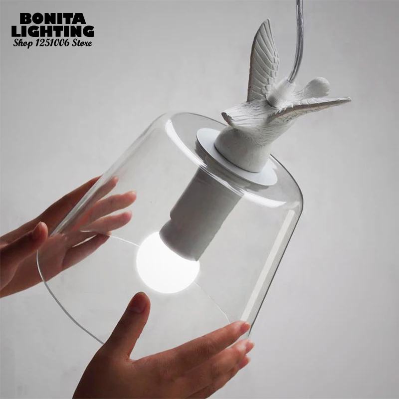 Винтажная Подвесная лампа в натуральном стиле стеклянный винтажный светильник