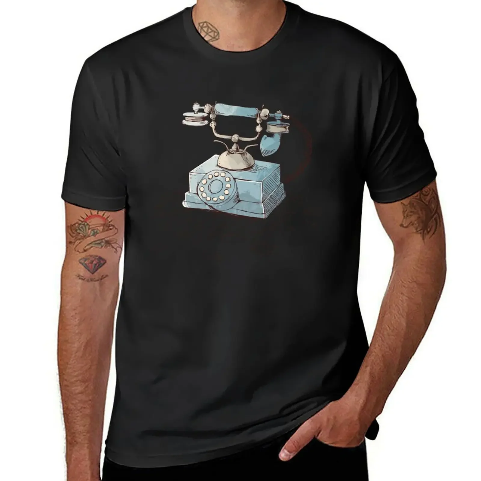 Old Telephone T-Shirt blue archive essential t shirt oversizeds men
