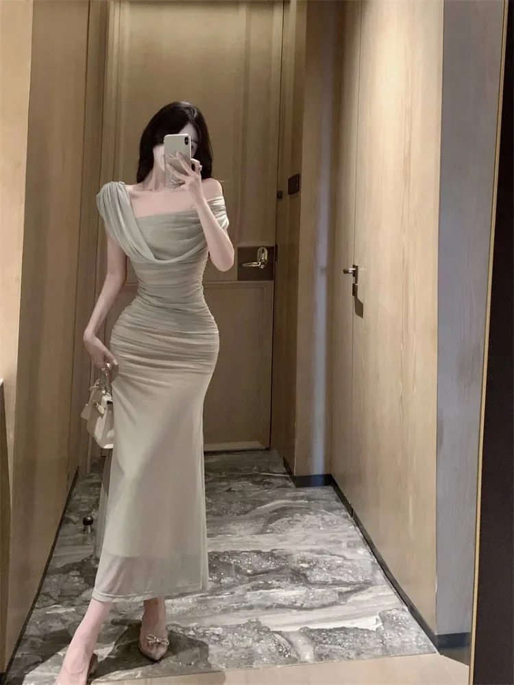 Женское платье с открытыми плечами Ezgaga элегантное винтажное вырезом лодочкой