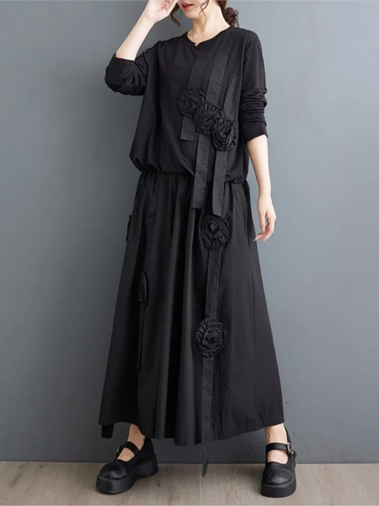 Женский повседневный комплект из 2 предметов блузка свободного кроя с оборками и