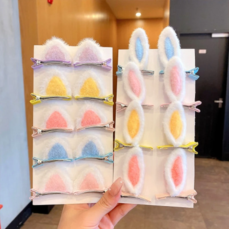 

New Plush Cat Ears Hairpins Girls Cute Hair Clips Hair Accessories Women Sweet Barrettes Kids Fashion Ornaments Gift