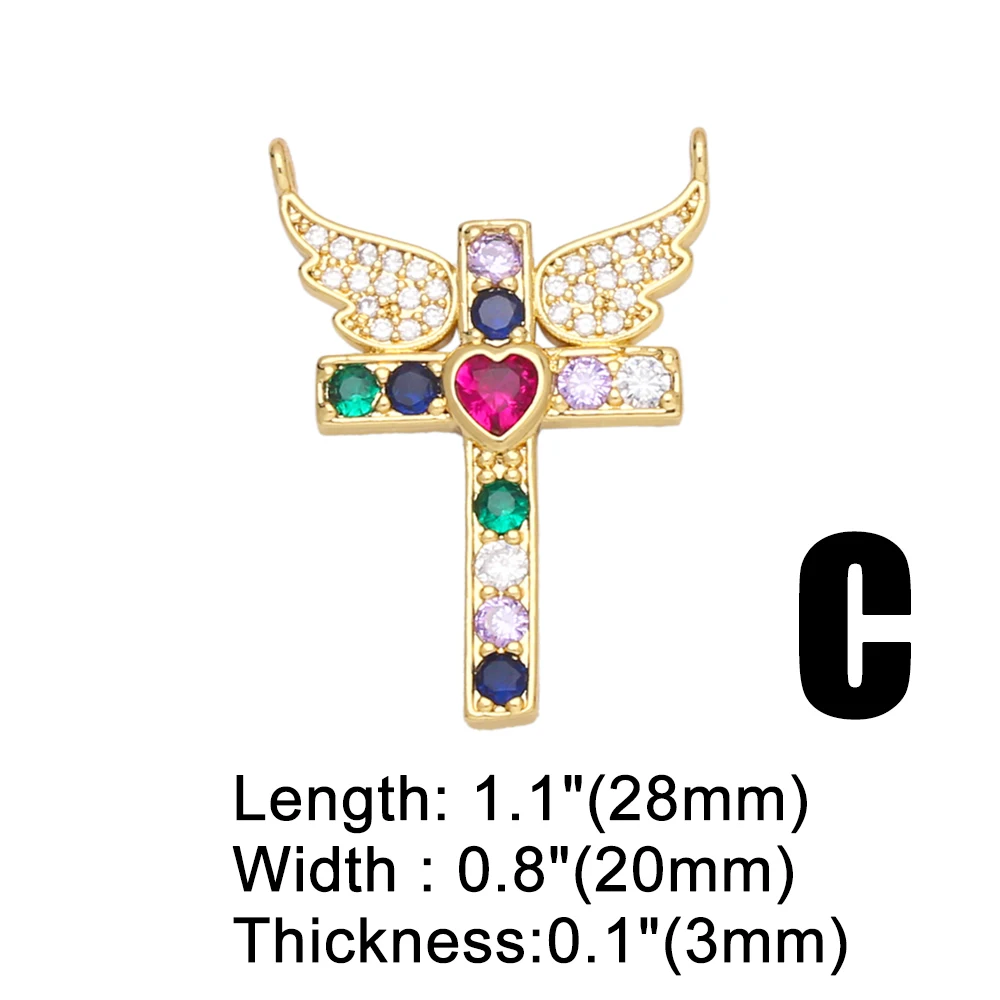 OCESRIO Радуга CZ Virgin Подвески &quotДева Мария&quot ожерелье из меди позолоченные крест