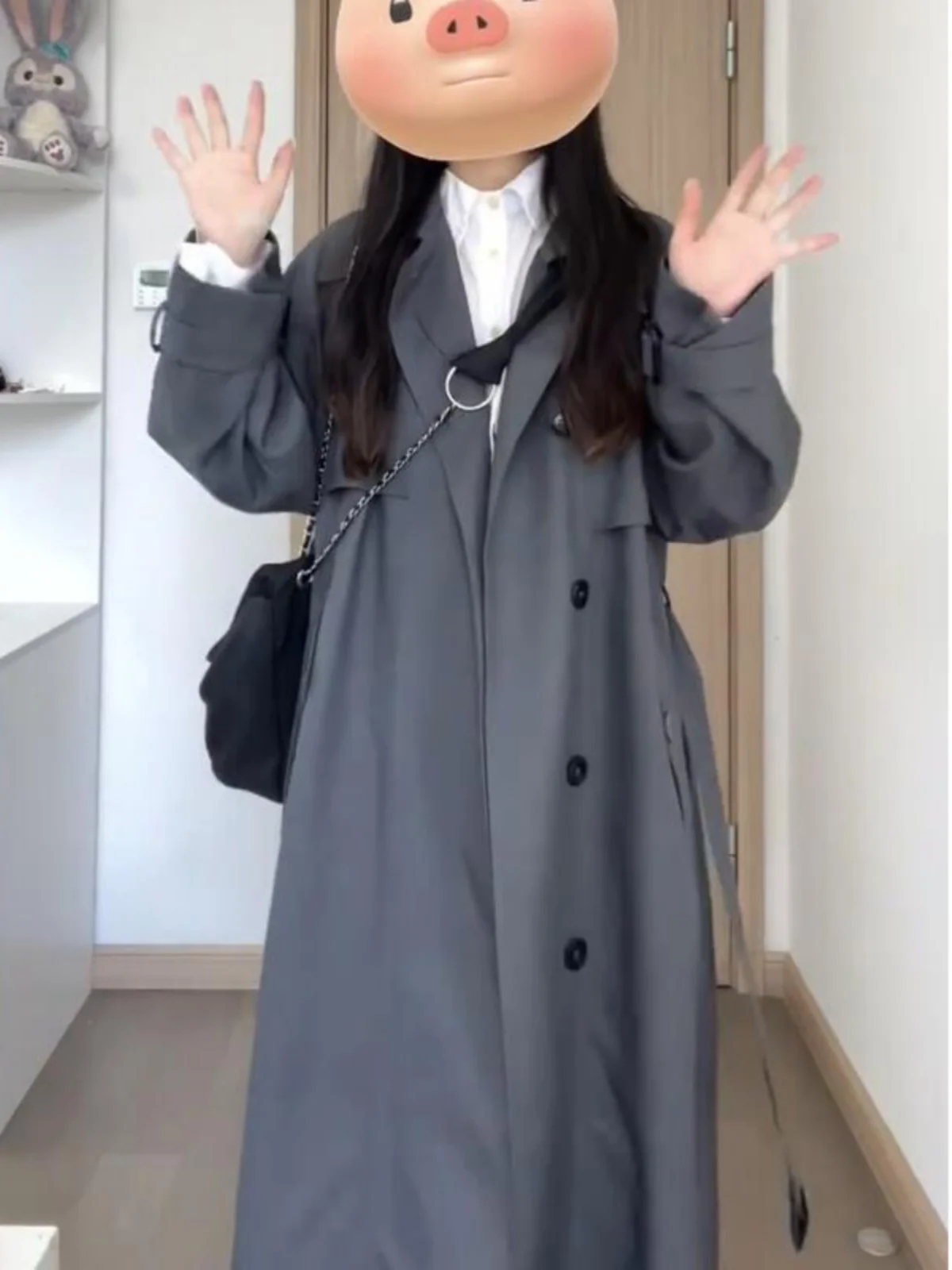 Тренч Верхняя одежда для женщин 2024 новинка осени и зимы маленькое мужское пальто