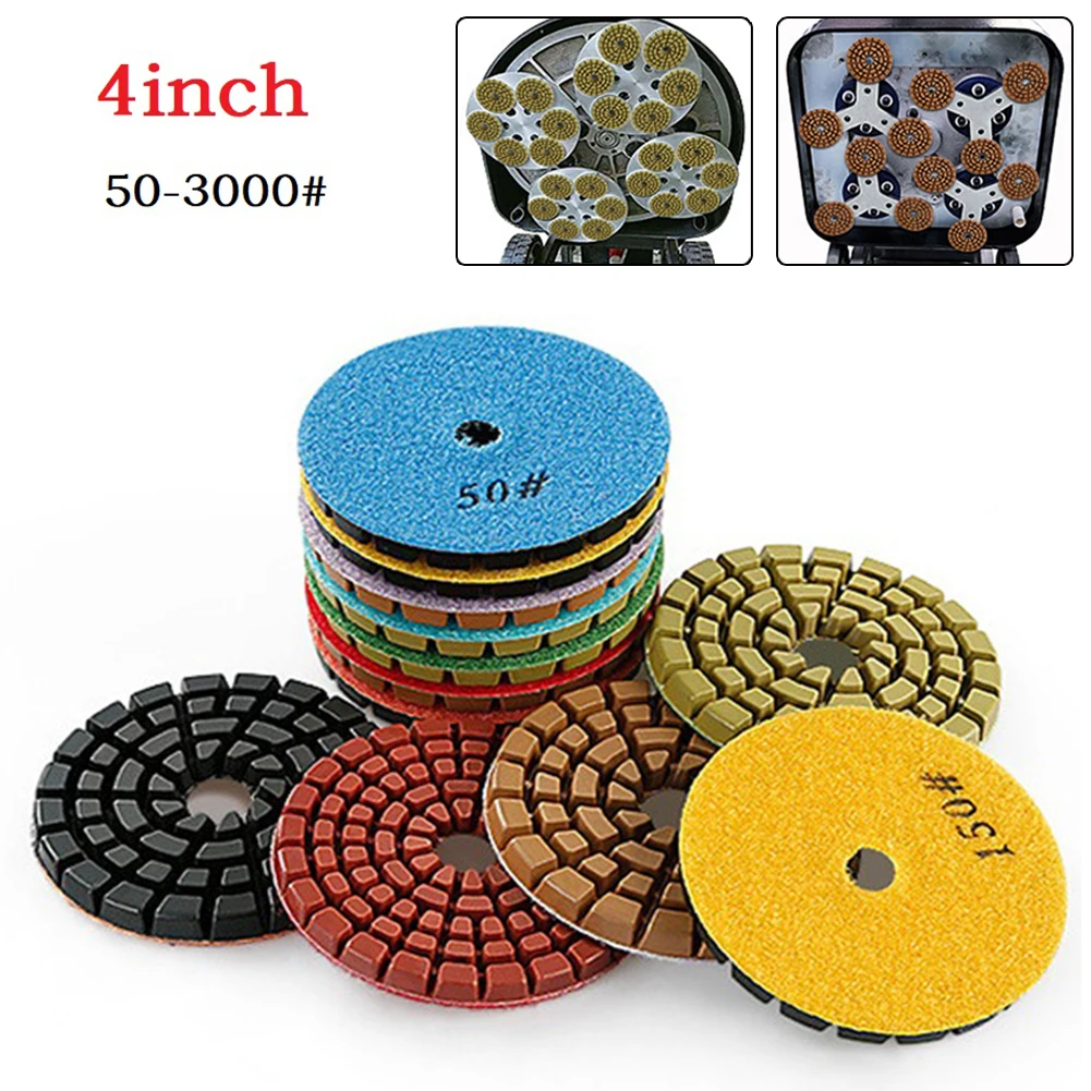 1pc 4 Inch 100mm Diamond Polishing Pad Dry/Wet Disc Abrasive Sanding Discs For Marble Granite Concrete Stone Grinding Countertop