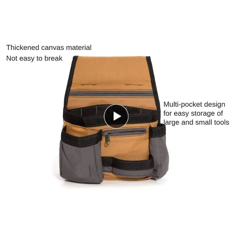 

Fanny Pack Thickened Canvas Material Easy To Carry Storage Bag Suitable For Hardware Maintenance Workers Not Easy To Break Khaki