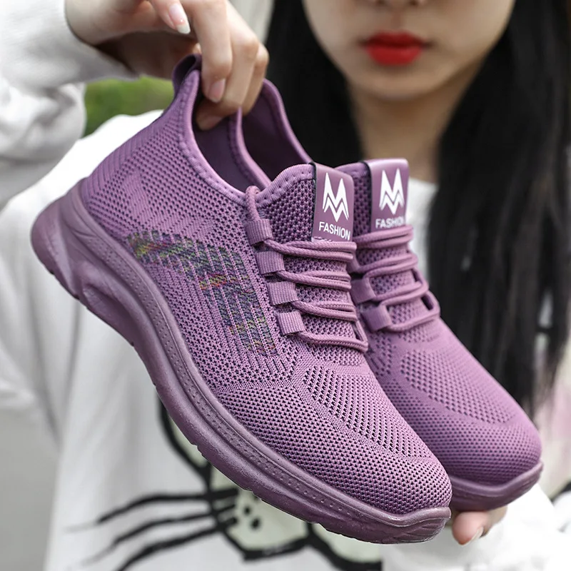 

Кроссовки женские спортивные, уличная сетчатая обувь, дышащие, для бега, тенниса, Повседневная прогулочная обувь из вулканизированной рези...