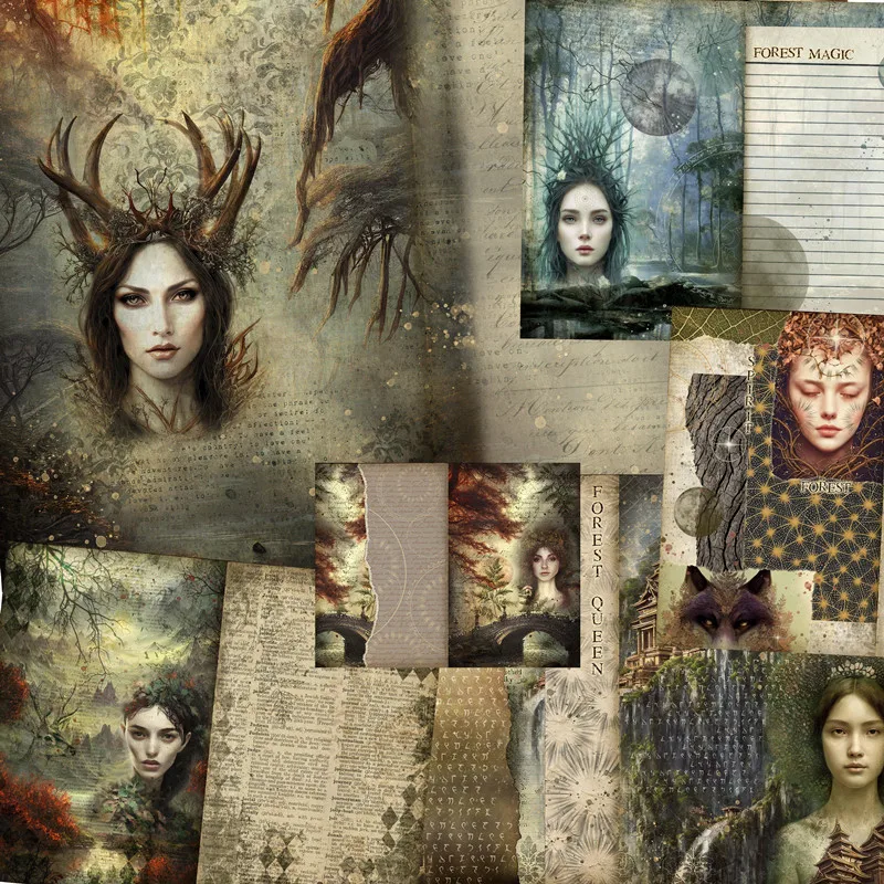 1Pack Vintage Königin Der Wald Aufkleber Diy Handwerk Scrapbooking Album Junk Journal Dekorative Aufkleber