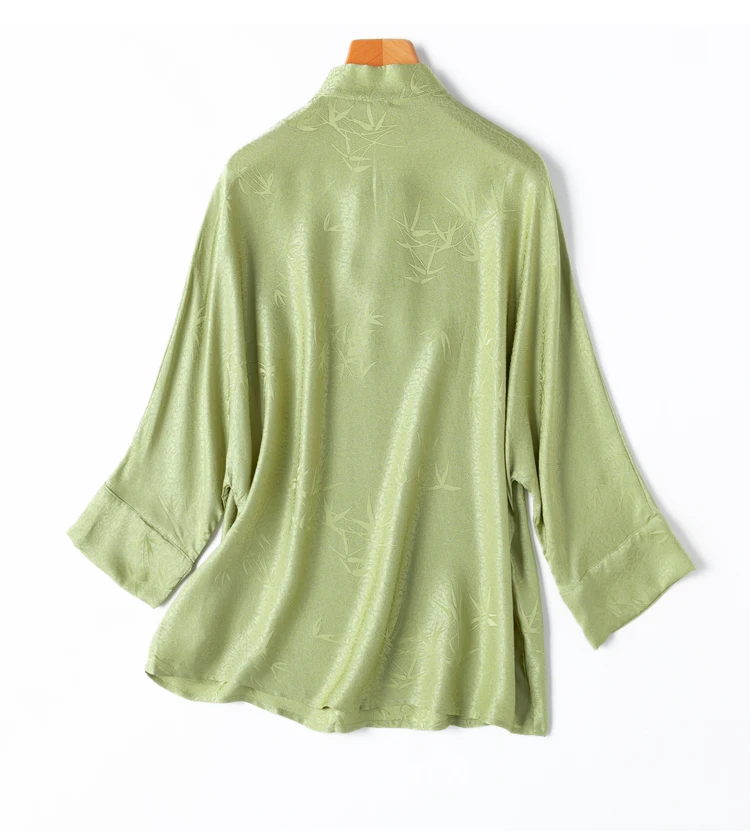 Элегантная футболка BirdTree из 100% натурального шелка женская блузка с рукавом