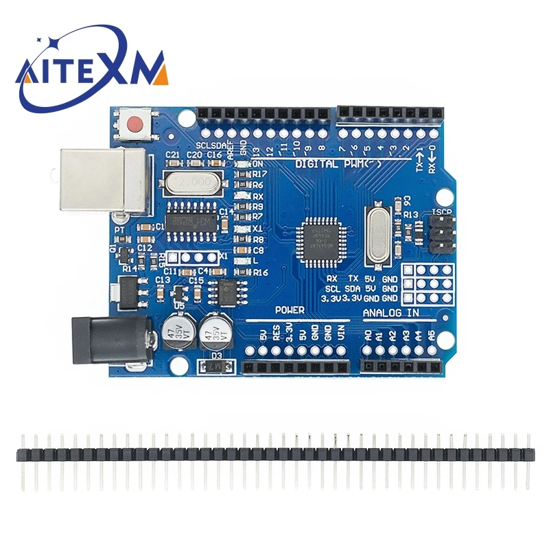 Плата разработки UNO R3 ATMEGA328P CH340/ATEGA16U2 плата расширения для Arduino с кабелем R3/R4 Proto -